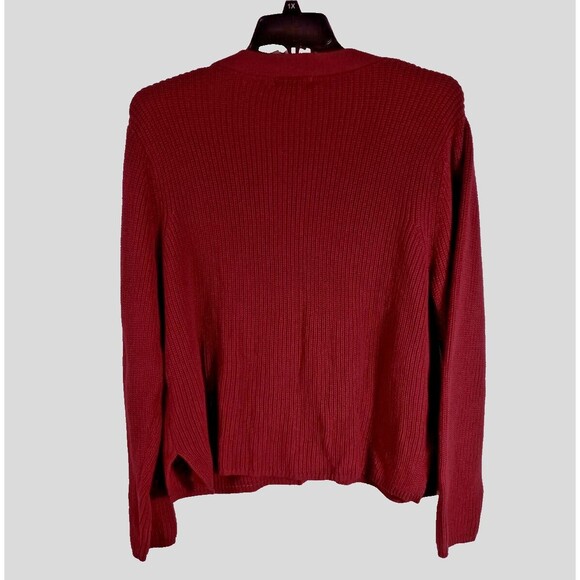 NWT Forever 21 Plus Womens Lace Up Red V Neck Slouchy Sweater Size 3X - Picture 5 of 5